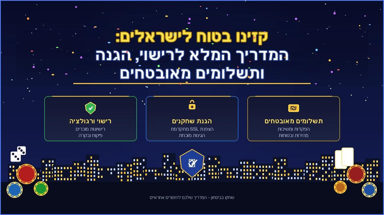 קזינו בטוח לישראלים: המדריך המלא לרישוי, הגנה ותשלומים מאובטחים